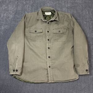 Line Of Trade Jacket Mens XL Green Canvas Military Field Utility Button